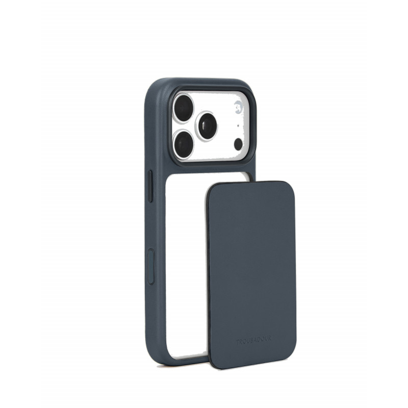 Mujjo Troubadour Modular skórzane etui do Apple iPhone 18 Pro / 17 Pro, MagSafe, bazaltowe