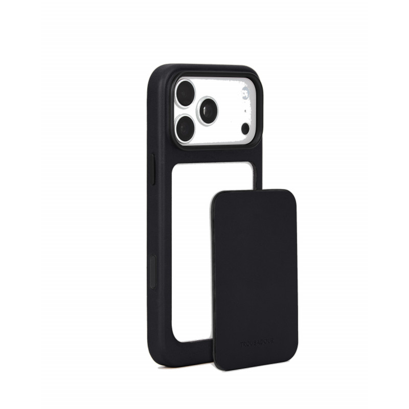 Mujjo Troubadour Modular Leather Case skórzane etui do Apple iPhone 18 Pro Max / 17 Pro Max, MagSafe, czarne