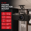 Maclean MC-200 B uchwyt sufitowy do projektora, 54–320 mm, do 13,5 kg, czarny