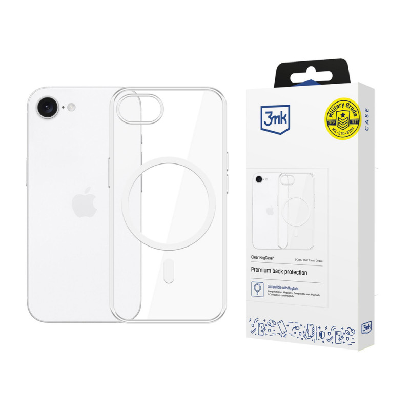 3MK Clear MagCase Apple iPhone 17e / 16e etui z MagSafe, przezroczyste