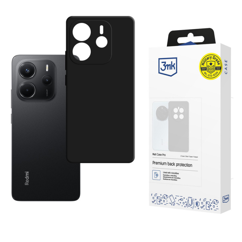 3MK Matt Case Pro etui do Xiaomi Redmi Note 14 4G, czarne