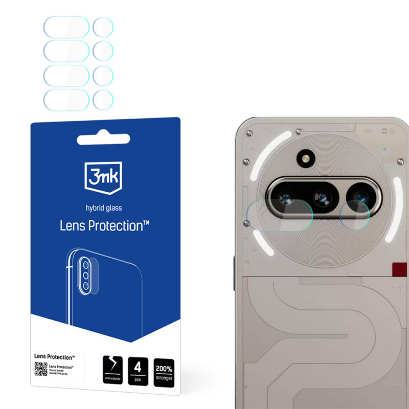3MK Lens Protection szkło hybrydowe na obiektyw aparatu Nothing Phone (3a) (4 szt.)
