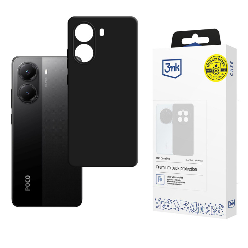 3MK Matt Case Pro etui na telefon Poco X7 Pro 5G, czarne