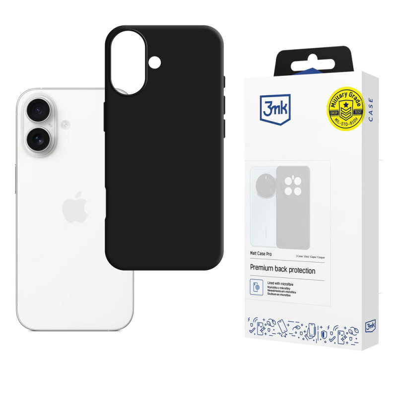 3mk Matt Case Pro etui do Apple iPhone 17, matowe czarne