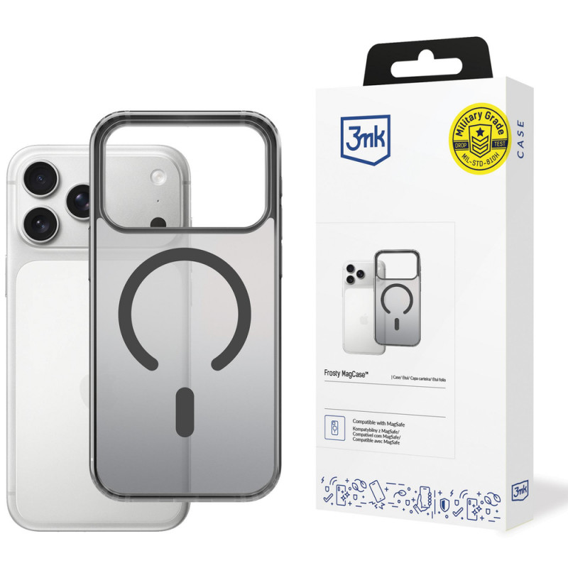 3mk Frosty MagCase etui do Apple iPhone 17 Pro Max, czarne