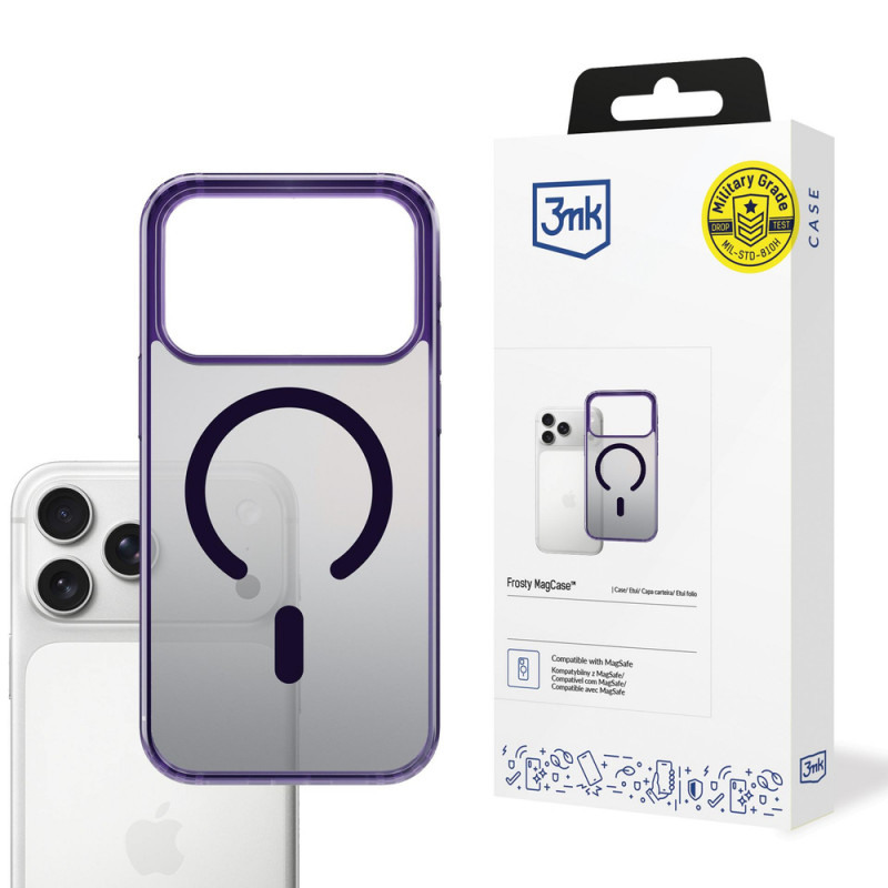 3mk Frosty MagCase etui do Apple iPhone 17 Pro Max, fioletowe