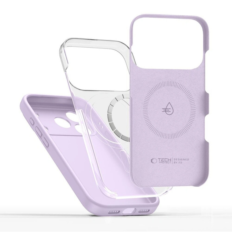 Tech-Protect Silicone MagSafe etui do Apple iPhone 17 Pro, liliowe, THP4521