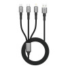 Tech-Protect UltraBoost DNA kabel 3w1 USB-A do Lightning / USB-C / Micro-USB, 3 A, 120 cm, szary (iron grey)