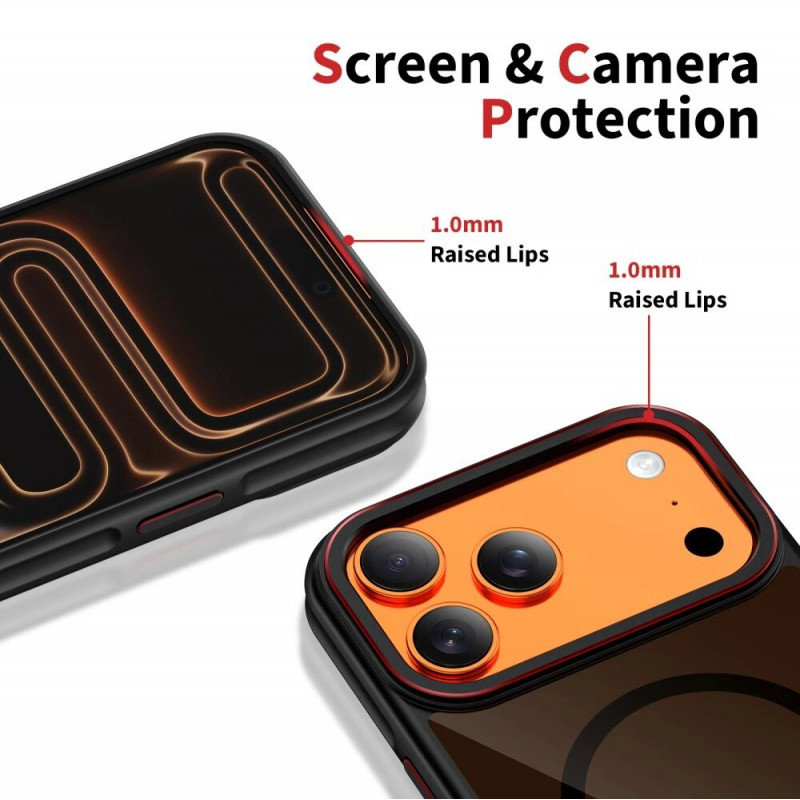 Etui Tech-Protect MagHybrid MagSafe do Apple iPhone 17 Pro, czarno-czerwone