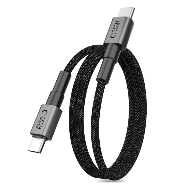 Tech-Protect Ultraboost DNA MagTwist kabel USB-C PD 100W / 5A, 100 cm, żelazny szary