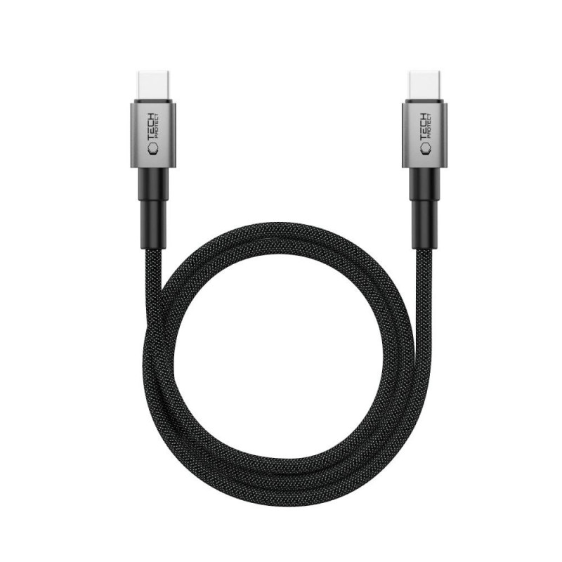 Tech-Protect Ultraboost DNA MagTwist kabel USB-C PD 100W / 5A, 200 cm, żelazny szary