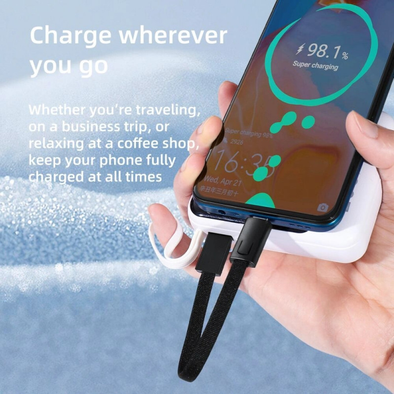 Tech-Protect Ultraboost DNA brelok kabel USB-C / USB-C PD 60W / 3A, 17 cm, żelazny szary