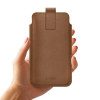 Tech-Protect SM65 uniwersalne etui na telefon 6,0-6,9 cala, ekoskóra, brązowe