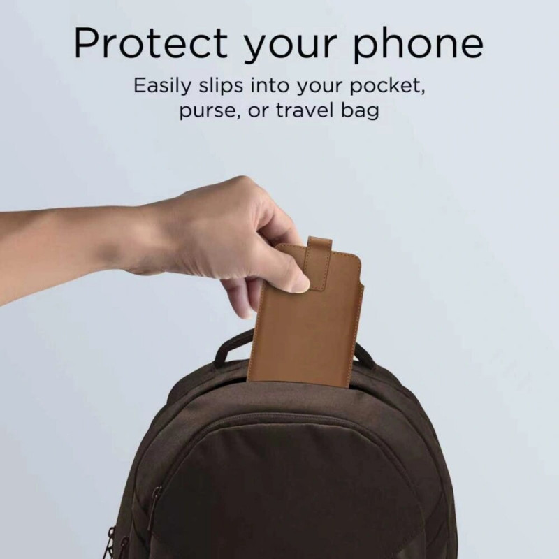 Tech-Protect SM65 uniwersalne etui na telefon 6,0-6,9 cala, ekoskóra, brązowe
