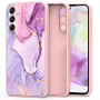 Tech-Protect Icon silikonowe etui do Samsung Galaxy S25 FE, marmur, różowe