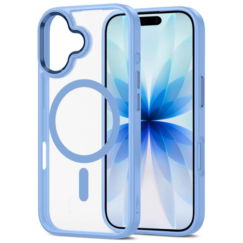 Tech-Protect MagMat MagSafe etui do Apple iPhone 17, mgliście niebieskie/przezroczyste