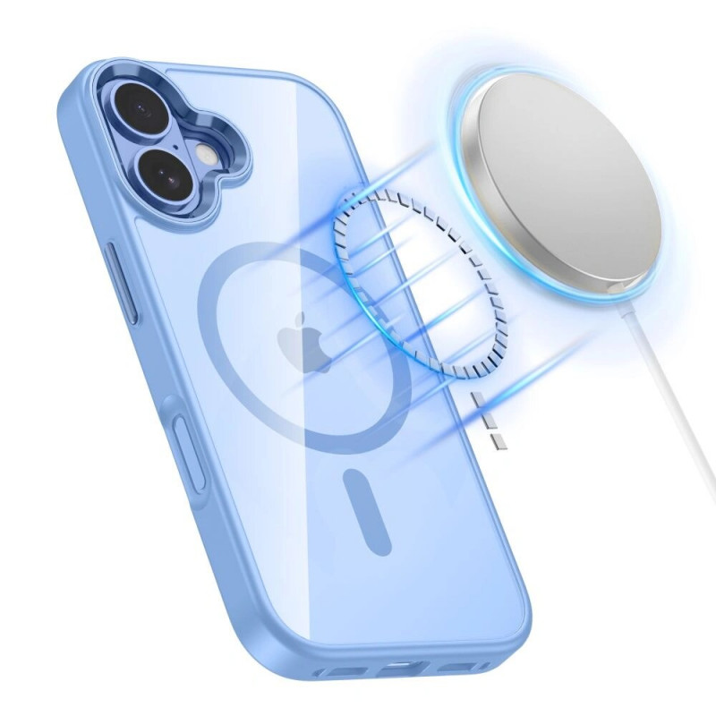 Tech-Protect MagMat MagSafe etui do Apple iPhone 17, mgliście niebieskie/przezroczyste