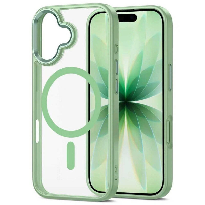 Tech-Protect MagMat MagSafe etui do Apple iPhone 17, szałwiowe/przezroczyste