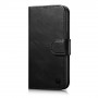 iCarer Oil Wax Wallet Case 2in1 etui skórzane z klapką do iPhone 14 Plus, Anti-RFID, czarne (WMI14220723-BK)