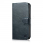 iCarer Oil Wax Wallet Case 2in1 etui skórzane z klapką do iPhone 14 Plus, Anti-RFID, niebieskie (WMI14220723-BU)