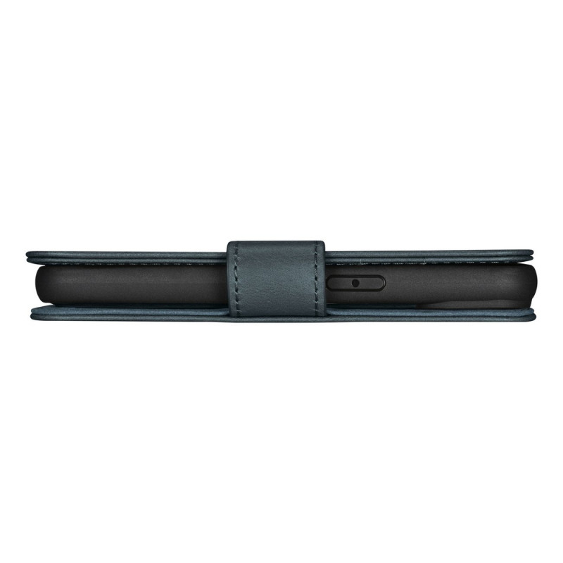 iCarer Oil Wax Wallet Case 2in1 etui skórzane z klapką do iPhone 14 Plus, Anti-RFID, niebieskie (WMI14220723-BU)