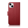 iCarer Wallet Case 2in1 etui skórzane z klapką do iPhone 14 Plus, Anti-RFID, czerwone (WMI14220727-RD)