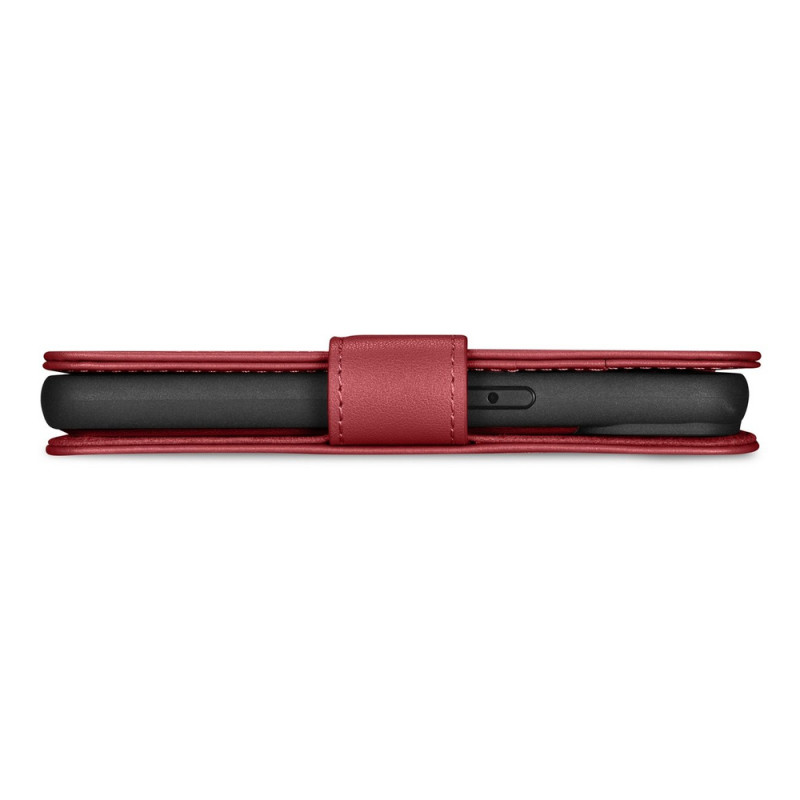 iCarer Wallet Case 2in1 etui skórzane z klapką do iPhone 14 Plus, Anti-RFID, czerwone (WMI14220727-RD)