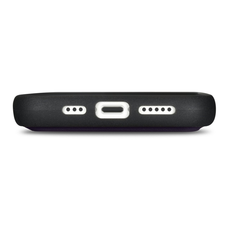 iCarer Wallet Case 2in1 etui skórzane z klapką do iPhone 14 Plus, Anti-RFID, ciemnofioletowe (WMI14220727-DP)