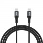 Kabel Dudao L3CC USB-C – USB-C 60 W, 1,2 m, w oplocie, czarny