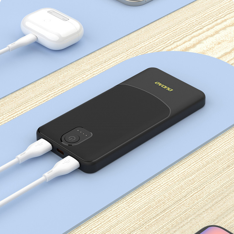 Powerbank Dudao K10 10000 mAh, 2 x USB-A, 2,4 A, biały