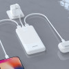 Powerbank Dudao K10 10000 mAh, 2 x USB-A, 2,4 A, biały