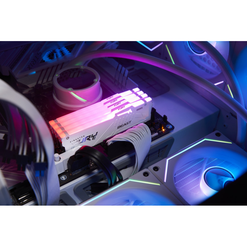 Kingston FURY Beast 16 GB DDR5-5600 CL40 moduł pamięci DIMM, RGB, biały, KF556C40BWA-16