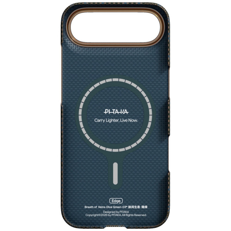 PITAKA Edge Case Breath of Veins etui do Apple iPhone Air, dive green