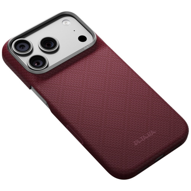 Etui PITAKA Edge Case Argyle MagSafe do Apple iPhone 18 Pro / 17 Pro, bordowe