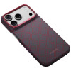 Etui PITAKA Edge Case Argyle MagSafe do Apple iPhone 18 Pro / 17 Pro, niebiesko-czerwone