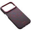 Etui PITAKA Edge Case Argyle MagSafe do Apple iPhone 18 Pro / 17 Pro, niebiesko-czerwone