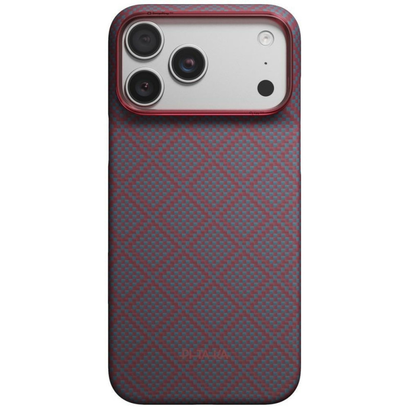 Etui PITAKA Edge Case Argyle MagSafe do Apple iPhone 18 Pro Max / 17 Pro Max, niebiesko-czerwone