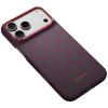 Etui PITAKA Edge Case Argyle MagSafe do Apple iPhone 18 Pro Max / 17 Pro Max, niebiesko-czerwone