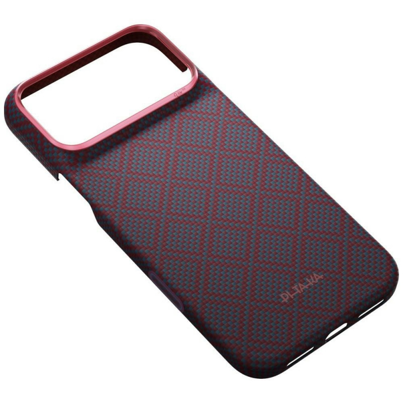 Etui PITAKA Edge Case Argyle MagSafe do Apple iPhone 18 Pro Max / 17 Pro Max, niebiesko-czerwone