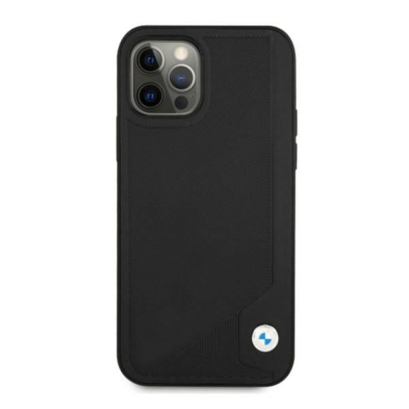 BMW BMHCP12LRCDPK Apple iPhone 12 Pro Max etui twarde Leather Deboss, czarny