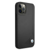 BMW BMHCP12MRCDPK Apple iPhone 12 / 12 Pro etui twarde Leather Deboss, czarny