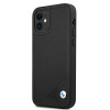 BMW BMHCP12SRCDPK Apple iPhone 12 mini etui twarde Leather Deboss, czarny