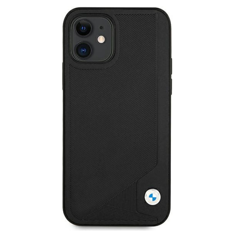 BMW BMHCP12SRCDPK Apple iPhone 12 mini etui twarde Leather Deboss, czarny