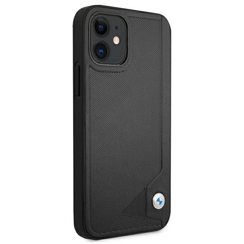 BMW BMHCP12SRCDPK Apple iPhone 12 mini etui twarde Leather Deboss, czarny