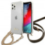 Guess GUHCP12MKC4GSGO Apple iPhone 12 / 12 Pro etui twarde 4G Gold Chain, przezroczyste