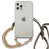 Guess GUHCP12MKC4GSGO Apple iPhone 12 / 12 Pro etui twarde 4G Gold Chain, przezroczyste