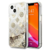 Guess GUHCP13SLGPEGO Apple iPhone 13 mini etui twarde Peony Liquid Glitter, złoty