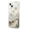 Guess GUHCP13SLGPEGO Apple iPhone 13 mini etui twarde Peony Liquid Glitter, złoty