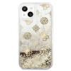 Guess GUHCP13SLGPEGO Apple iPhone 13 mini etui twarde Peony Liquid Glitter, złoty