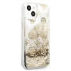 Guess GUHCP13SLGPEGO Apple iPhone 13 mini etui twarde Peony Liquid Glitter, złoty